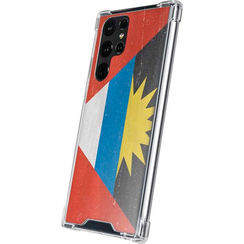 Antigua and Barbuda Flag Distressed Galaxy S22 Ultra Clear Case